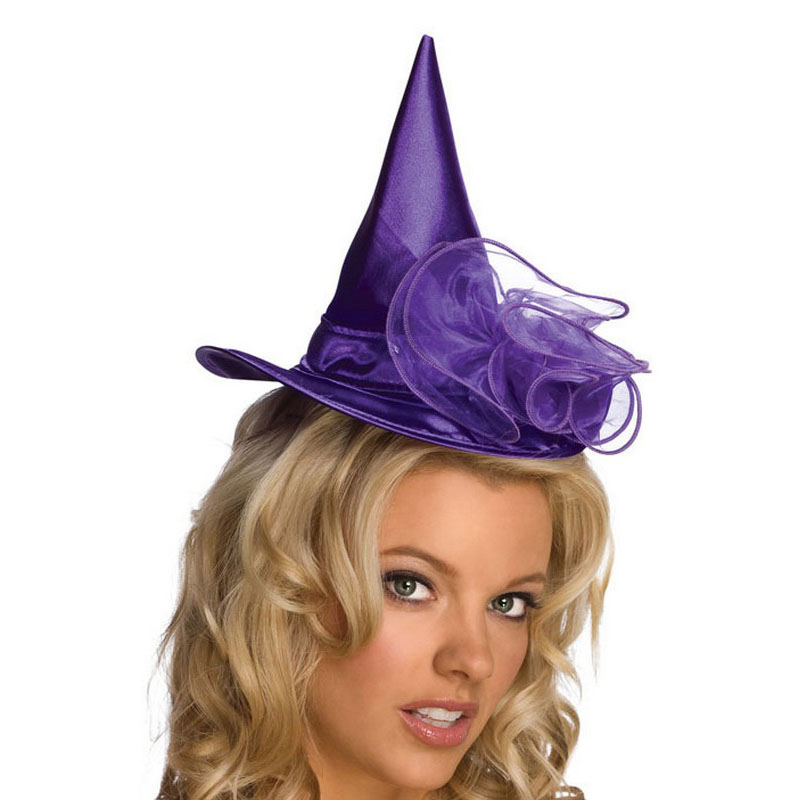 LH3137 Mini Witch Halloween Hats Purple Hat