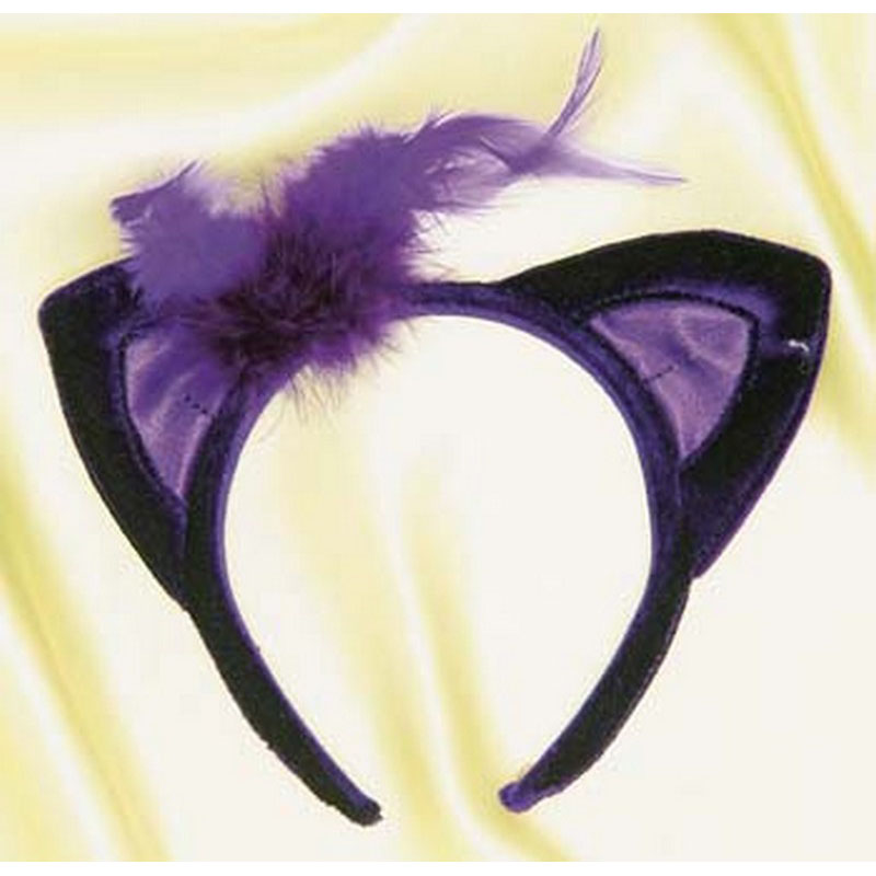 LH3140 Costume Ears Purple Velvet Cat Ears